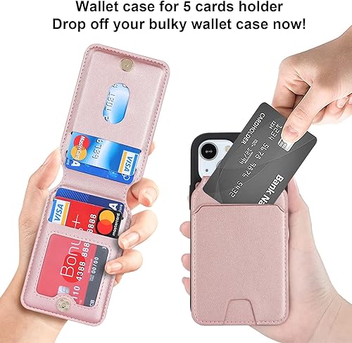 Miniatura 2 de SailorTech Funda para iPhone 13 Mini con tarjetero de crédito, caja fuerte para iPhone 13 Mini, funda de cuero para mujer, compatible con mag Safe