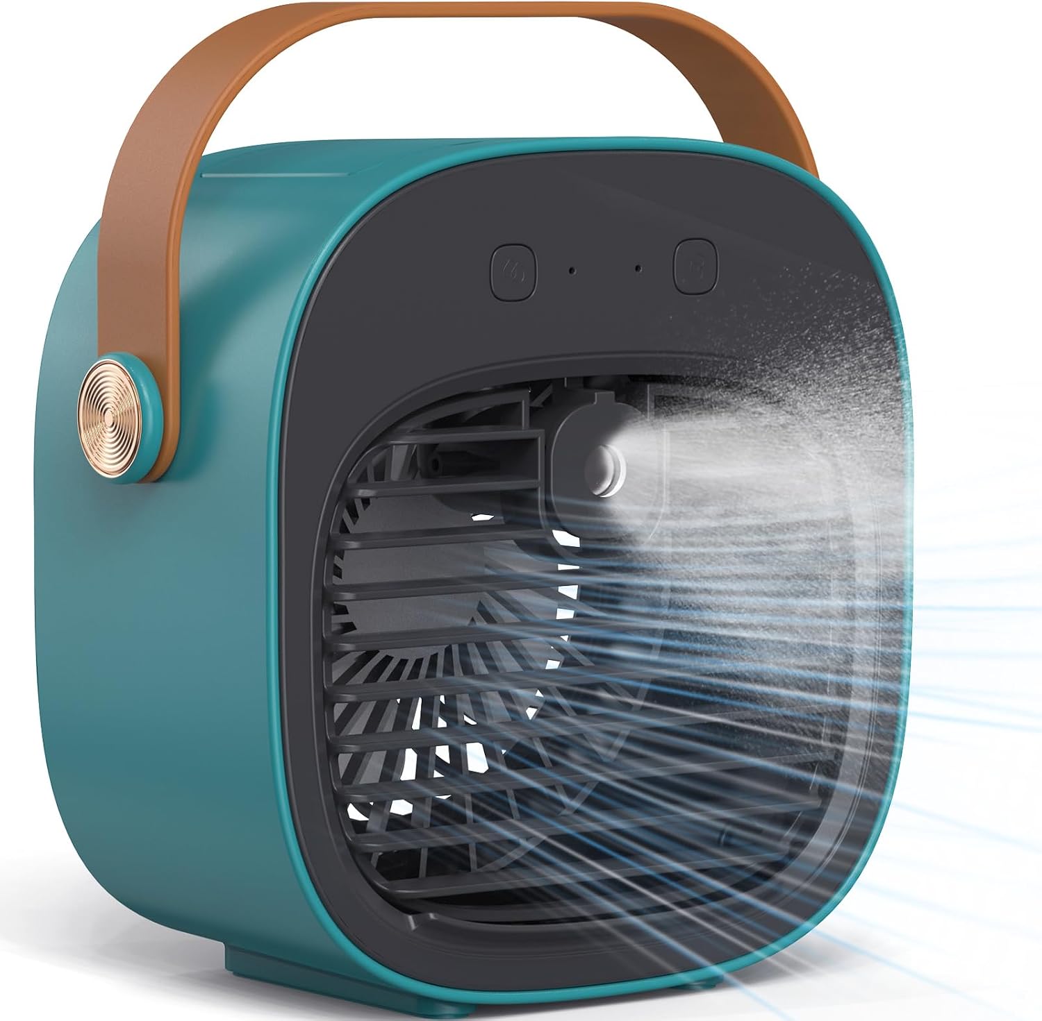 Portable Air Cooling Fan -6000mAh Rechargeable Mini Ice Cooler with 3 Speed Settings,3.5-15.5 Hours Runtime,Quiet Desk Cooling Fan, Green Personal Air Cooler for Car,Bedroom, ravel,Office,Outdoor