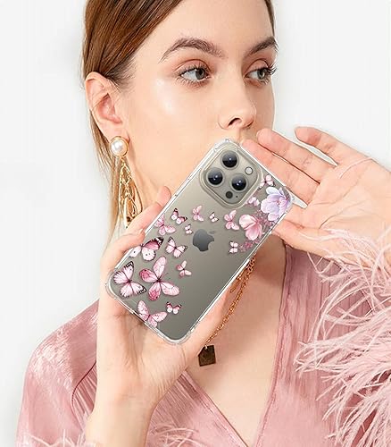 Miniatura 6 de ROSEPARROT Funda diseñada para iPhone 15 Pro con protector de pantalla de vidrio templado + protector de lente de cámara, transparente con diseño de