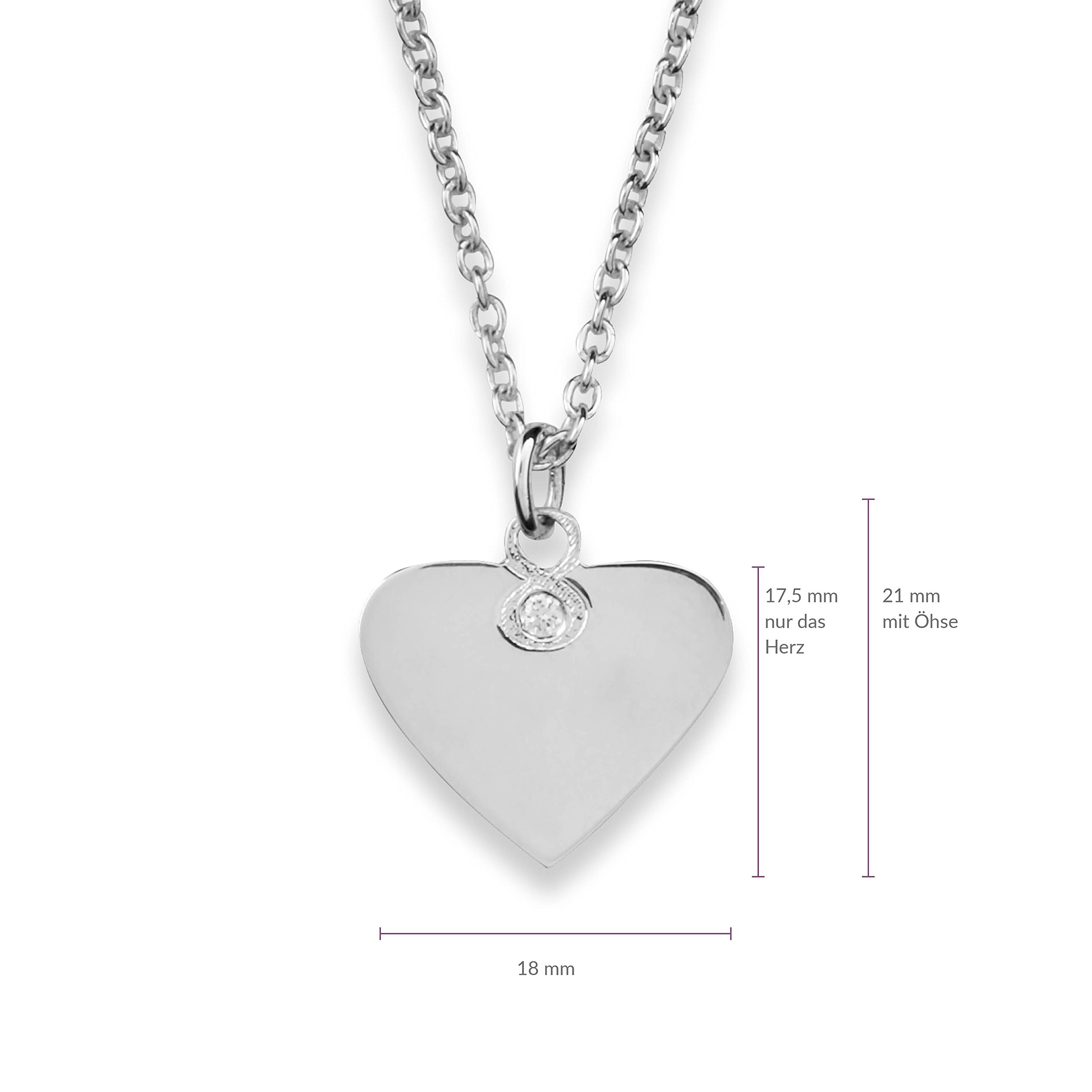 Hals-Kette echt Silber 925 mit Gravur - Herz Namenskette, Geschenke für besondere Frauen