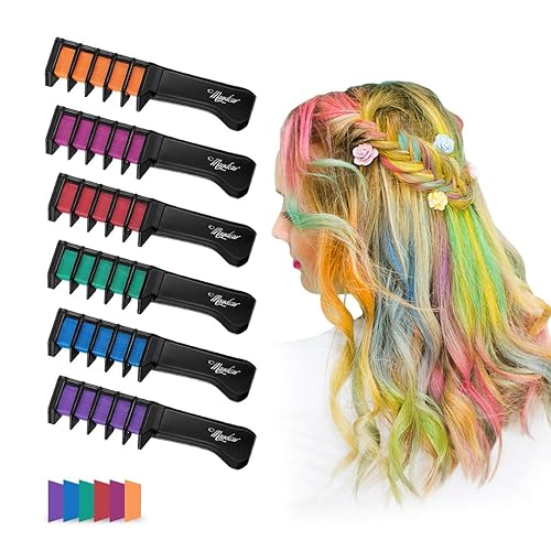 Maydear Peines de tiza de color temporal para el pelo, color de pelo lavable no tóxico, peine para el tinte de pelo, seguro para los niños, para