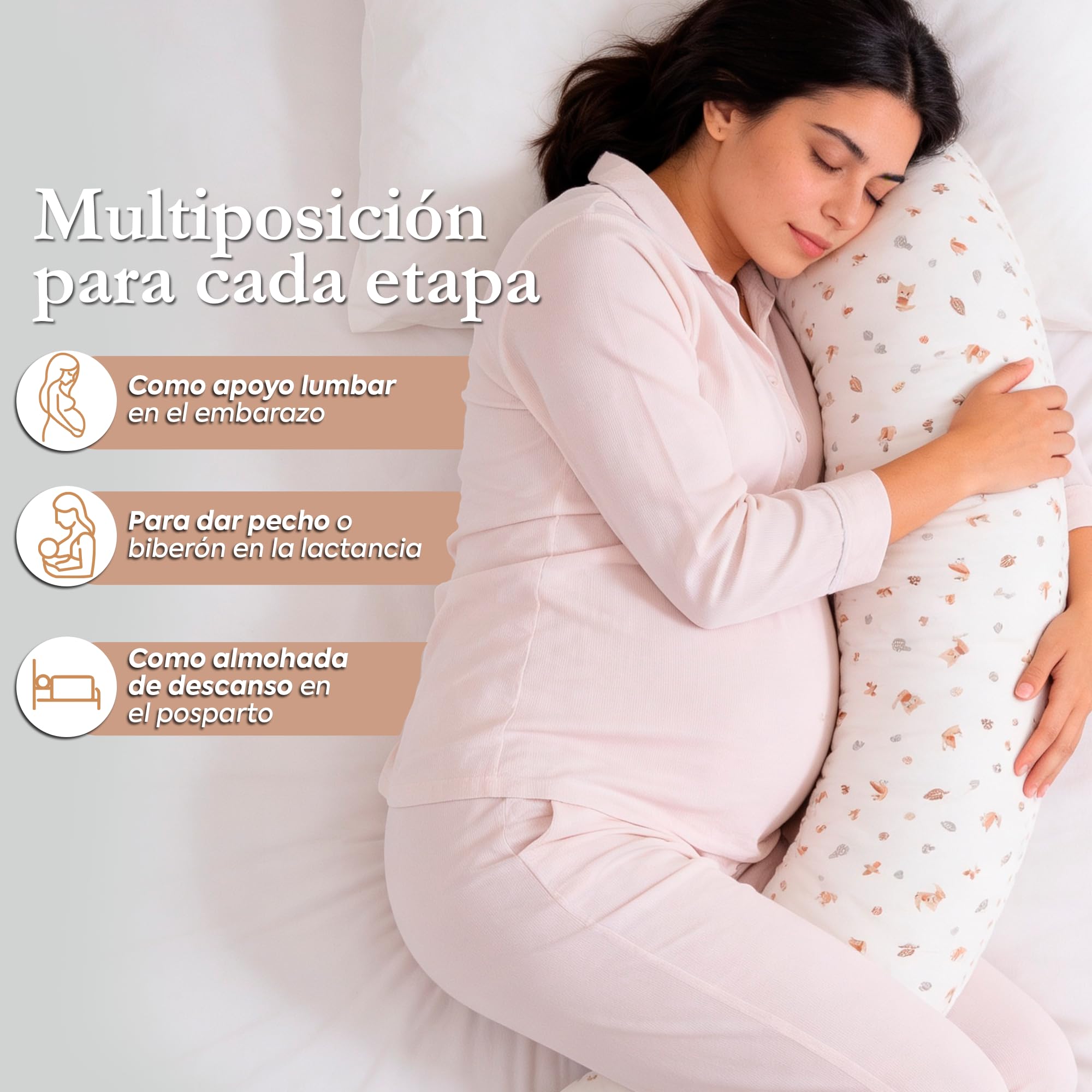 Cambrass - cojín para los primeros meses del bebé - almohada de lactancia que proporciona comodidad y soporte al bebé - Abete Beige