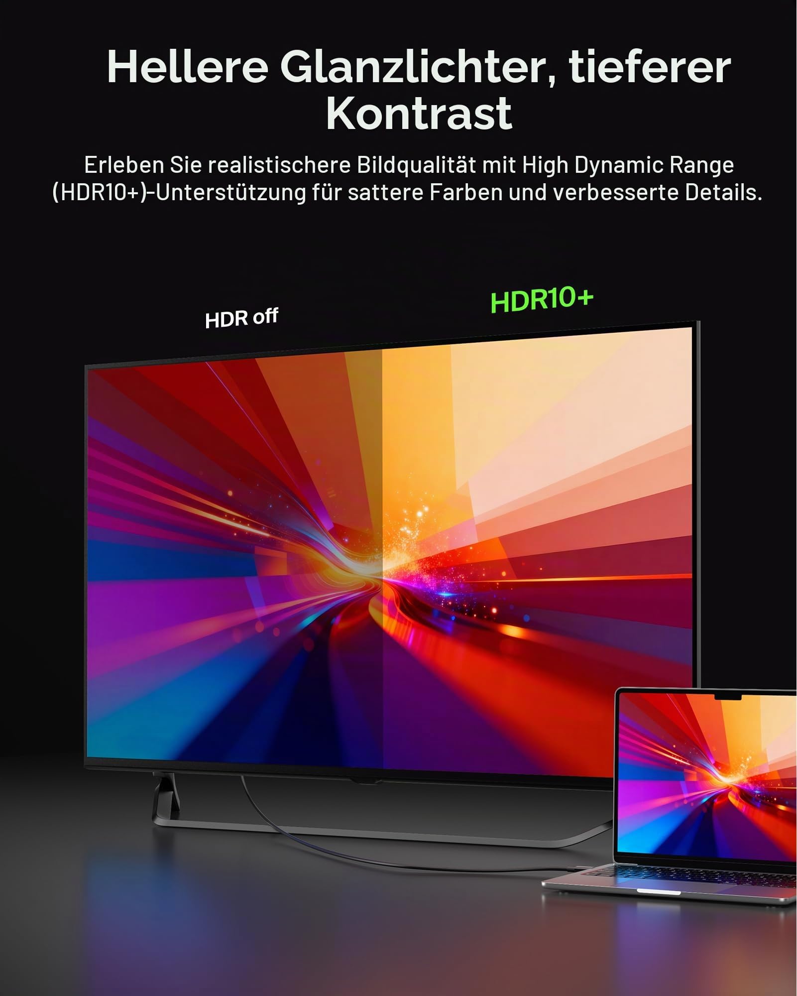 Belkin USB-C-auf-HDMI 2.1-Kabel, 2-m-Kabel für 8K bei 60 Hz, 4K bei 144 Hz, HDR, HBR3, DSC, HDCP 2.2, kompatibel mit Macbook, iPad Pro und anderen USB-C-Geräten