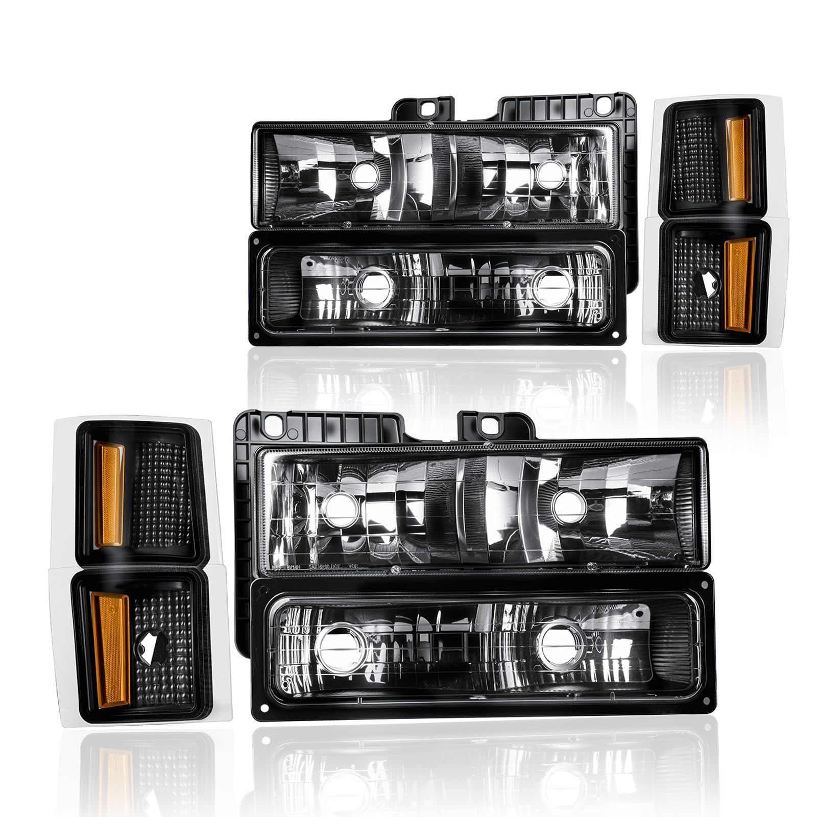 Photo 1 of *** RECOMENDED FOR PARTS / 1 OF THE LARGER LIGHTS IS BROKEN OFF FROM HOLDING BRACKET/ MISSING SMALLER SQUARE LIGHTS*** imFlux Headlight Assembly for 1994-1998 Chevy Silverado Tahoe Suburban C10, Fit for 1994-1998 Chevy C/K 1500 2500 3500, Fit 1994 Blazer