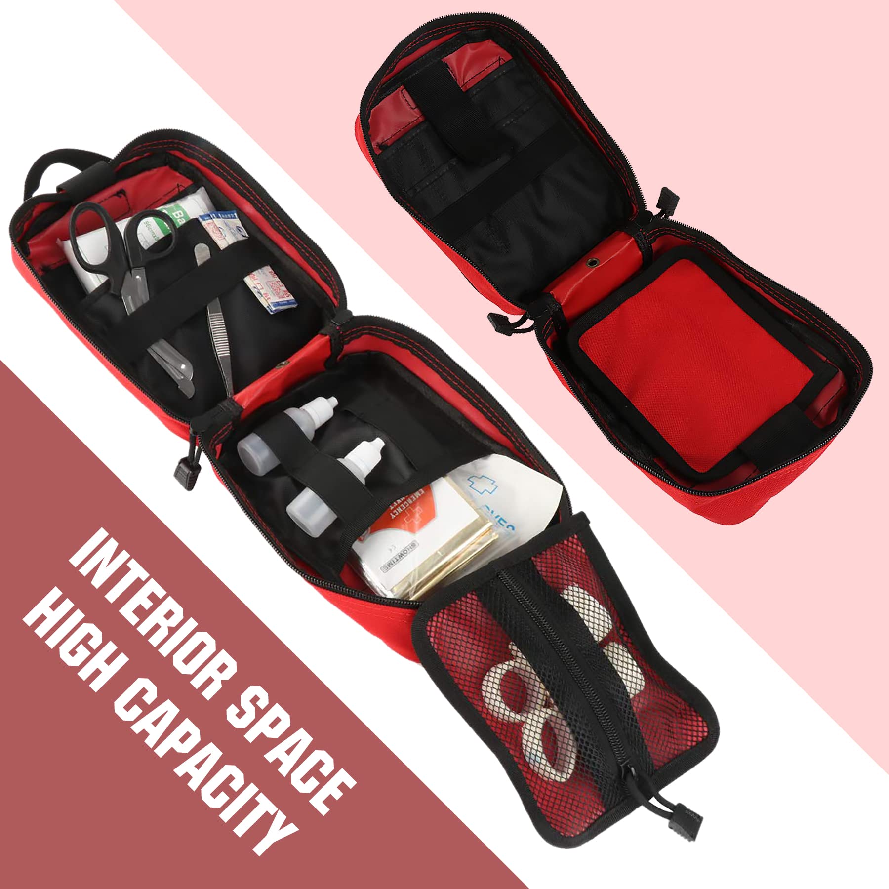 bvya Tactical First Aid Pouch Molle Quick Rip-Away High Capacity Compact Medical Pouch with 2 D-rings