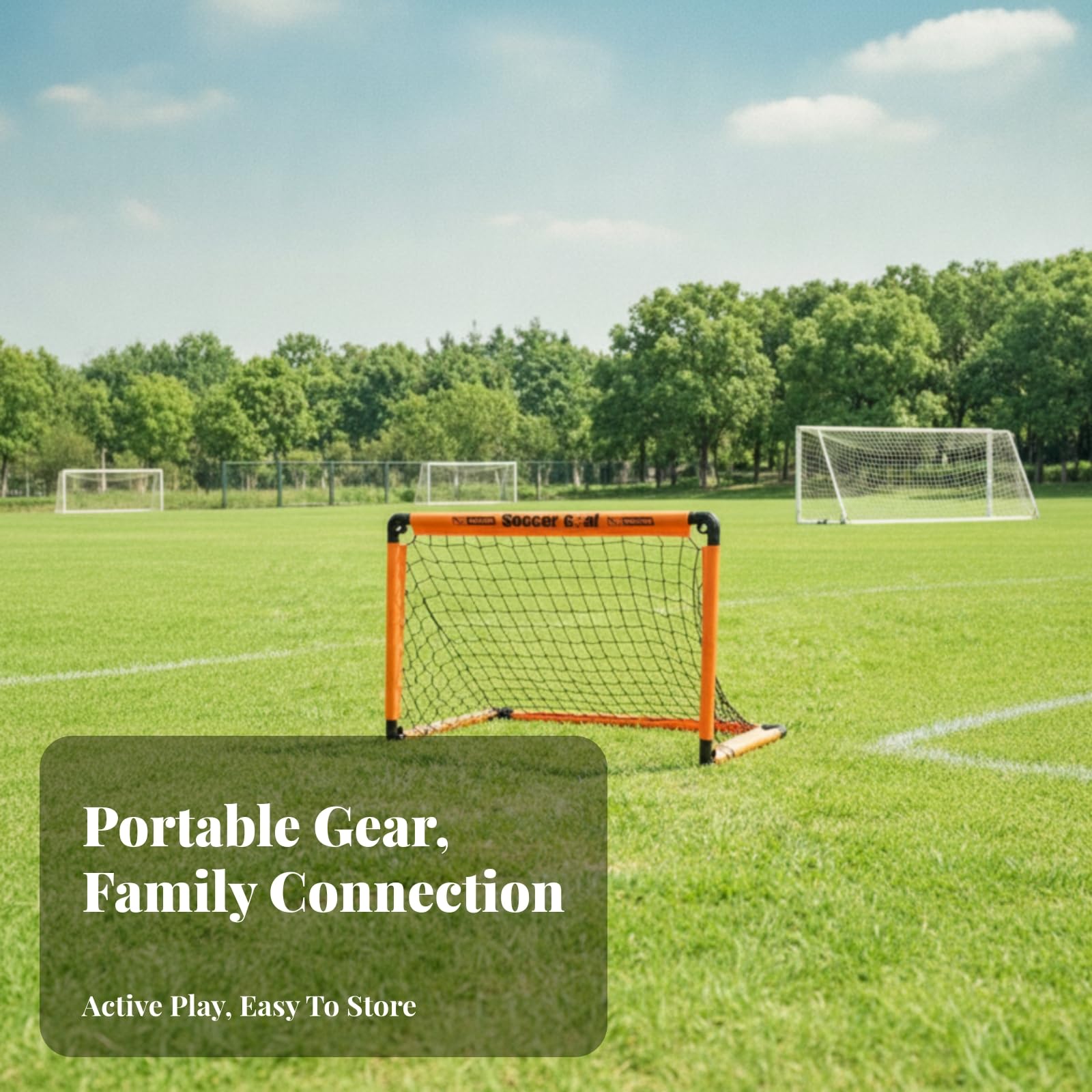 Portería Fútbol Plegable Tubular Portería Infantil Plegable Equipo Deportivo para Interior, Niños, Blanco, Pequeño 60cm