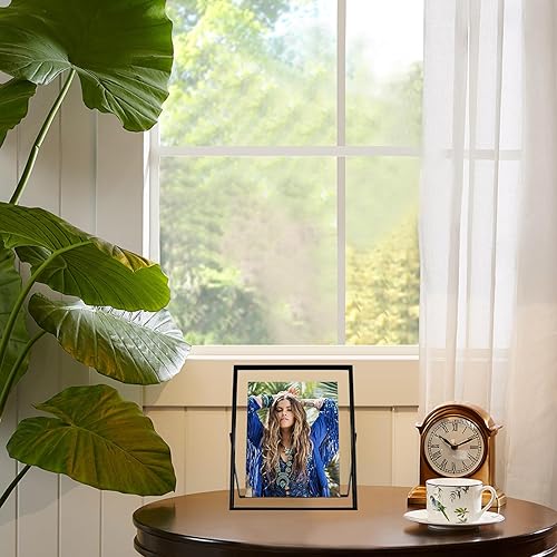 Miniatura 9 de Marco flotante negro, 8 x 10 pulgadas, vertical, juego de 2 unidades, para fotos de 7 x 9, 6 x 8, 5 x 7, marco de fotos de estante de mesa, regalo