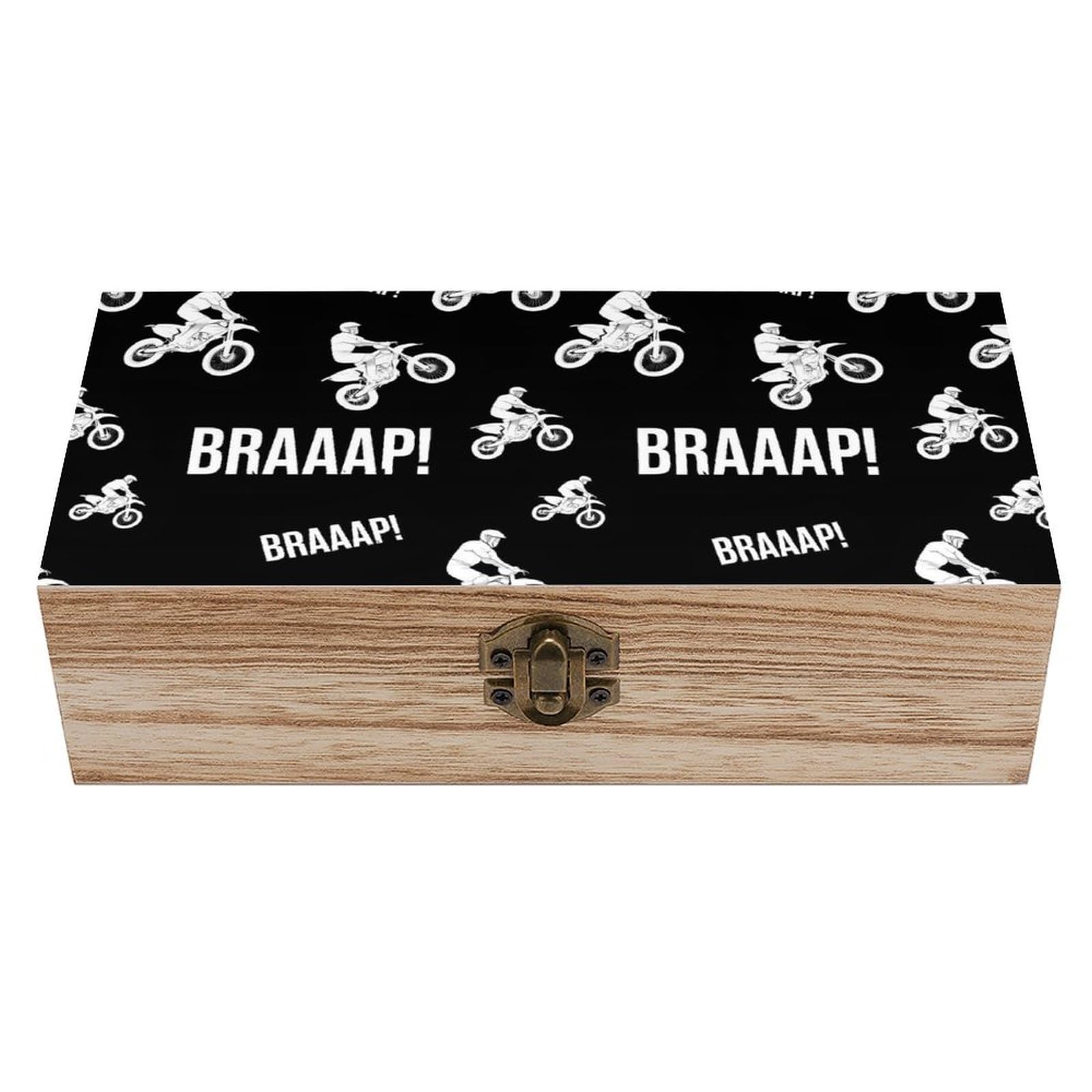 HLBSDM Motocross Dirt Bikes Wooden Storage Box