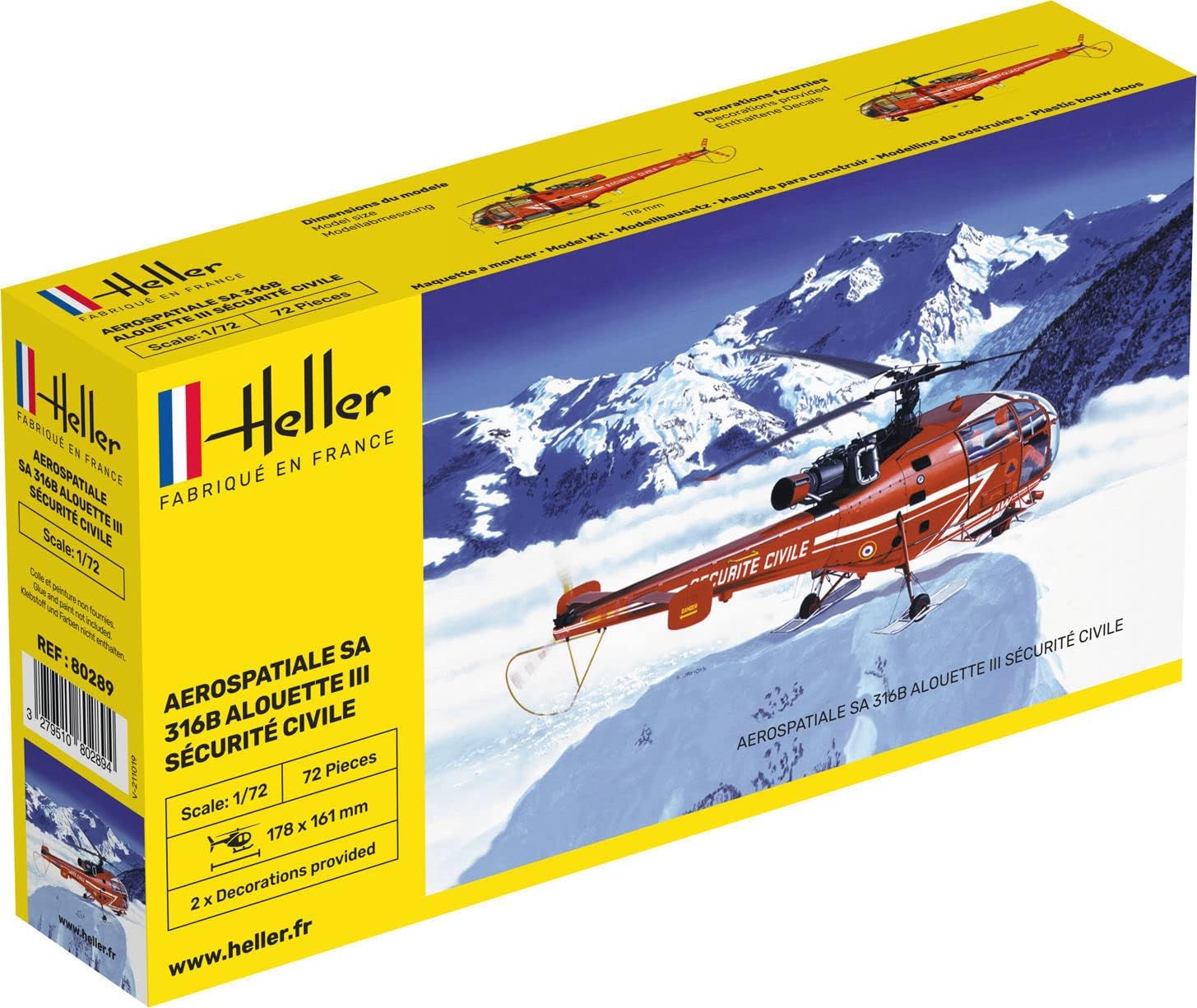 Heller Alouette III Helicopter Model Building Kit