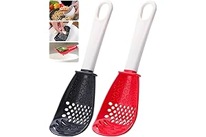 Multifunctional 2-Piece Kitchen Cooking Spoon Set: Skimmer, Scoop, Food Strainer, Masher, Drainer,...