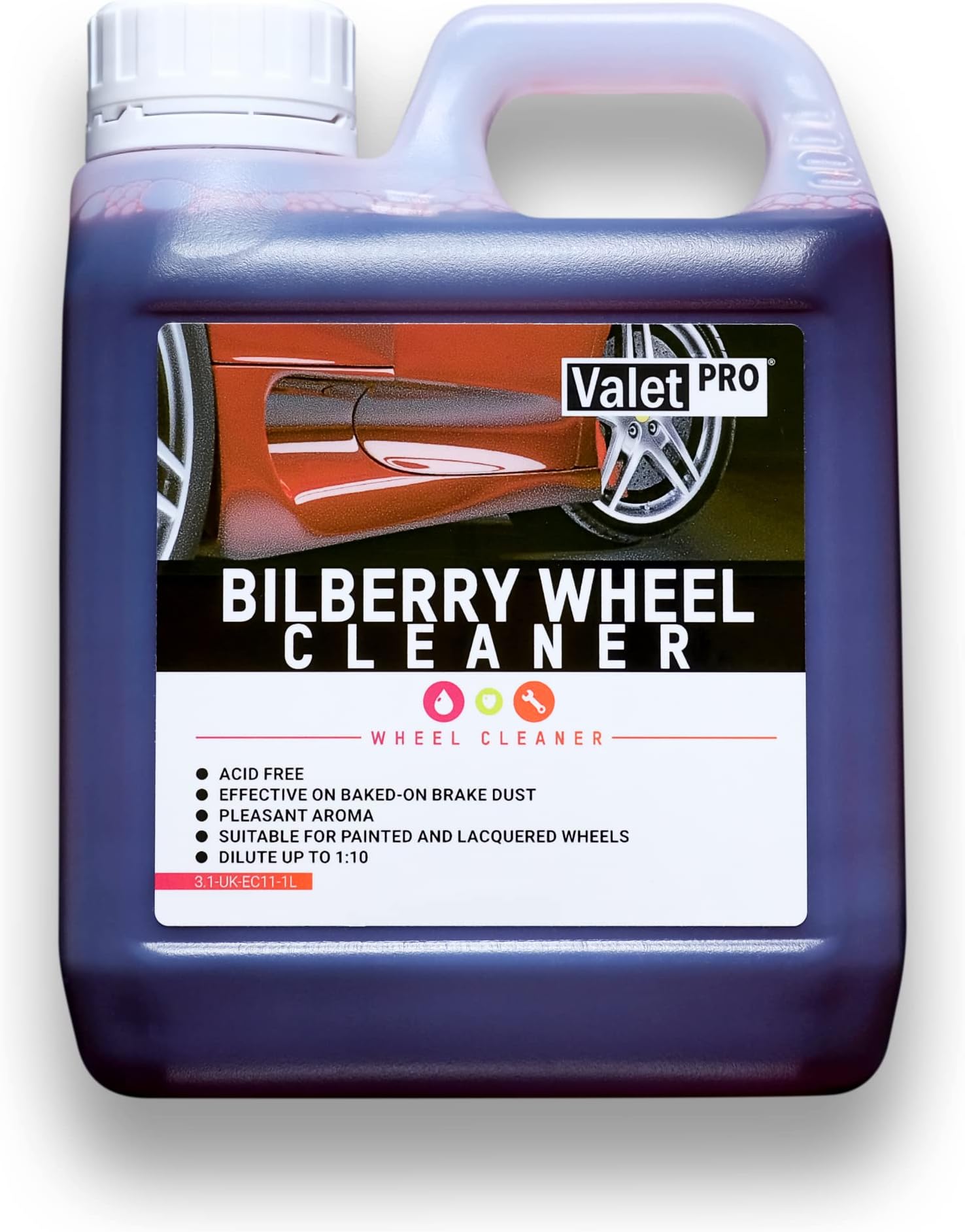 ValetPro Bilberry Wheel Cleaner Acid Free Wheel Cleaner 1L - Made in UK