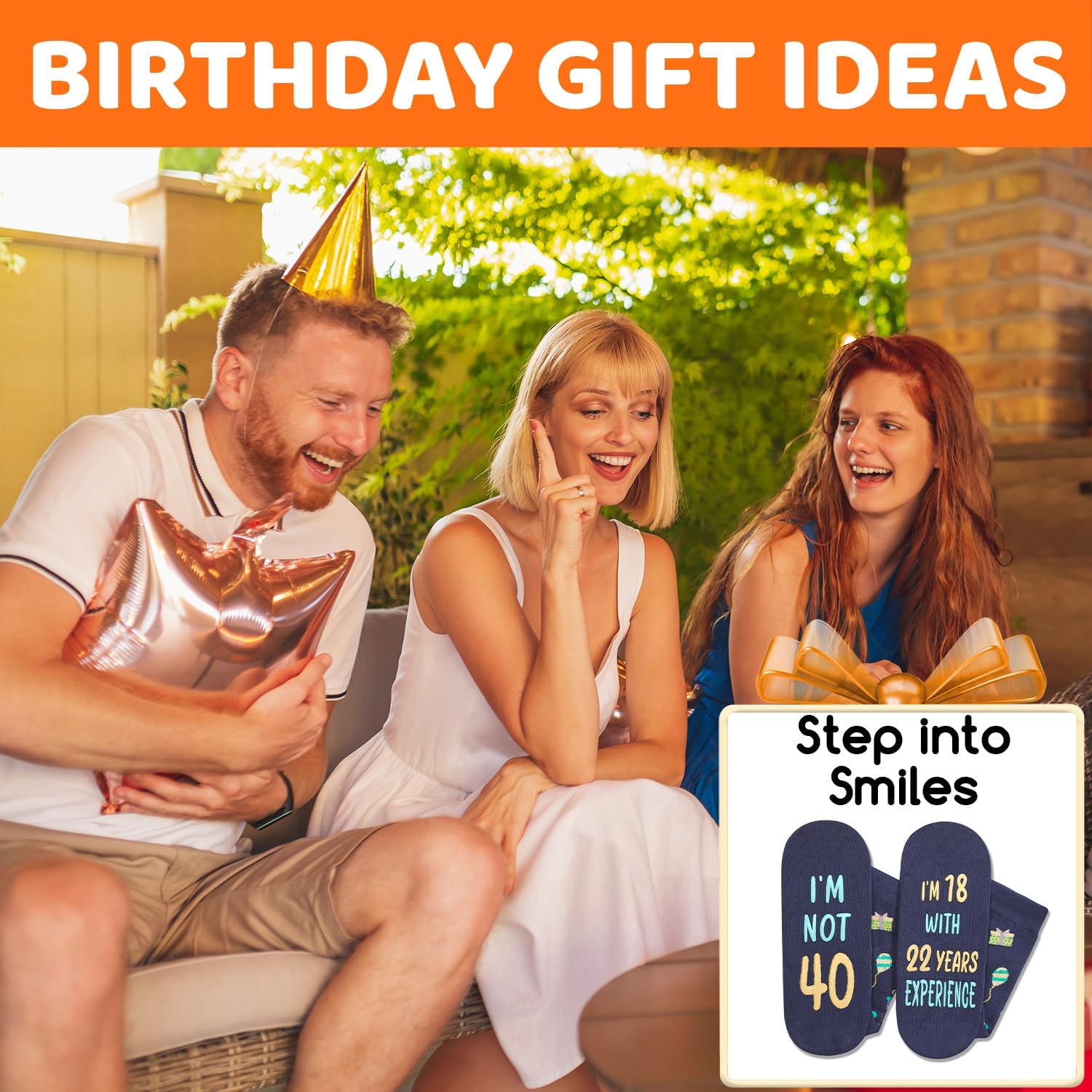 HAPPYPOP Birthday Gifts for Men Women - Socks for 36 37 38 39 40 Year Old with Greeting Card - Image 7