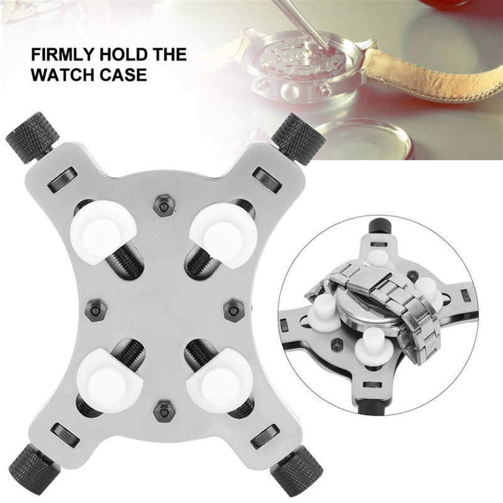 Accesorios para Herramientas de relojería, Soporte para Caja de Reloj, Abrazadera de sujeción, Herramienta de reparación de Metal para relojeros, diámetro máximo 60 mm.