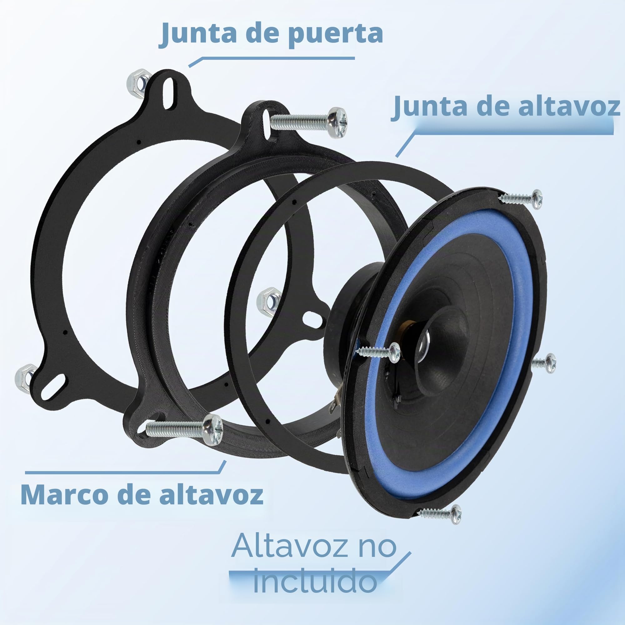 AERZETIX | Kit de 2 adaptadores para Altavoces Ø165 mm | Compatible con Renault Clio IV, V, Megane IV, Scenic IV, Dacia Duster II, Sandero II, Nissan Qashqai J10/J11, Nissan X-Trail T30, T31, T32