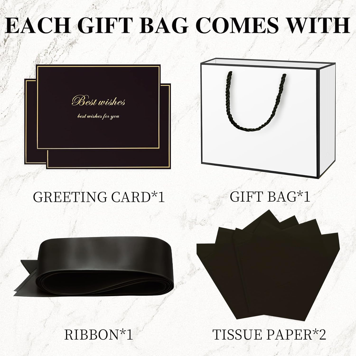 Gift Bags 3 Pcs Large Size Paper Gift Bags with Tissue Paper and Handles,Bow Ribbon and Greeting Cards, 11.8" x 4" x 10", White - Image 4