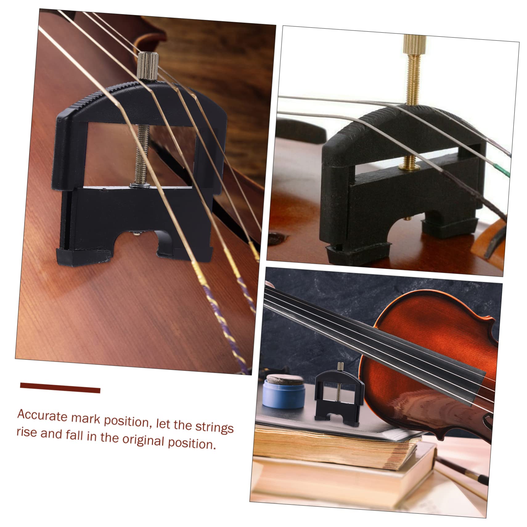 Sollevatore per Corde di Violino Nero 1/4-4/4 Altezza Regolabile | Strumento per Ponte del Violino, 1 Pezzo, Plastica Finitura in Ferro, Aspetto Gradevole e Pratico