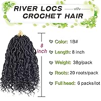 Vista 2 de Extensiones de cabello rizado sintético de ganchillo de 8 pulgadas, 120 raíces, cabello de ganchillo para mujeres negras, trenzas de ganchillo