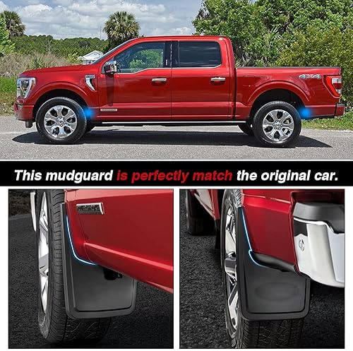 Miniatura 8 de Autorder Protectores contra salpicaduras para Ford F-150 F150 2021 2022 2022 2023 2024, accesorios guardabarros delantero y trasero, juego de 4