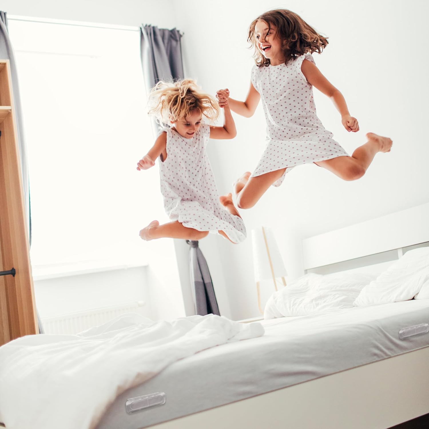 Lock Sheet Holders - 8Pcs Bed Sheet with Lock Strips Keep Sheets Firm & Tight, Easy to Install for All Mattress Sizes
