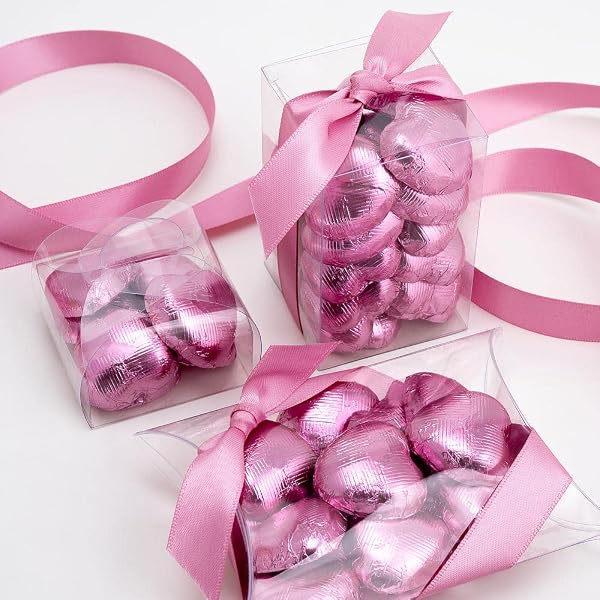 Italian Options Milk Chocolate Foiled Hearts, 30 Chocolates, Pink Foil - 3