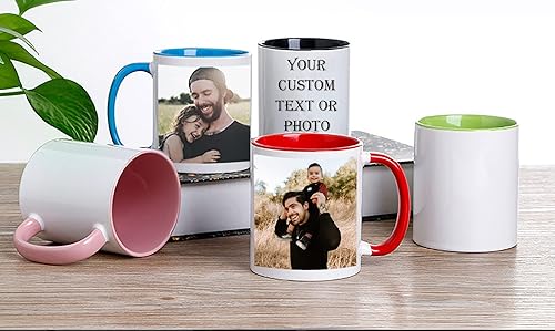 Miniatura 3 de Taza de café de cerámica personalizada de 15 onzas con foto, imagen y texto personalizados, regalos novedosos personalizados para el día de V,