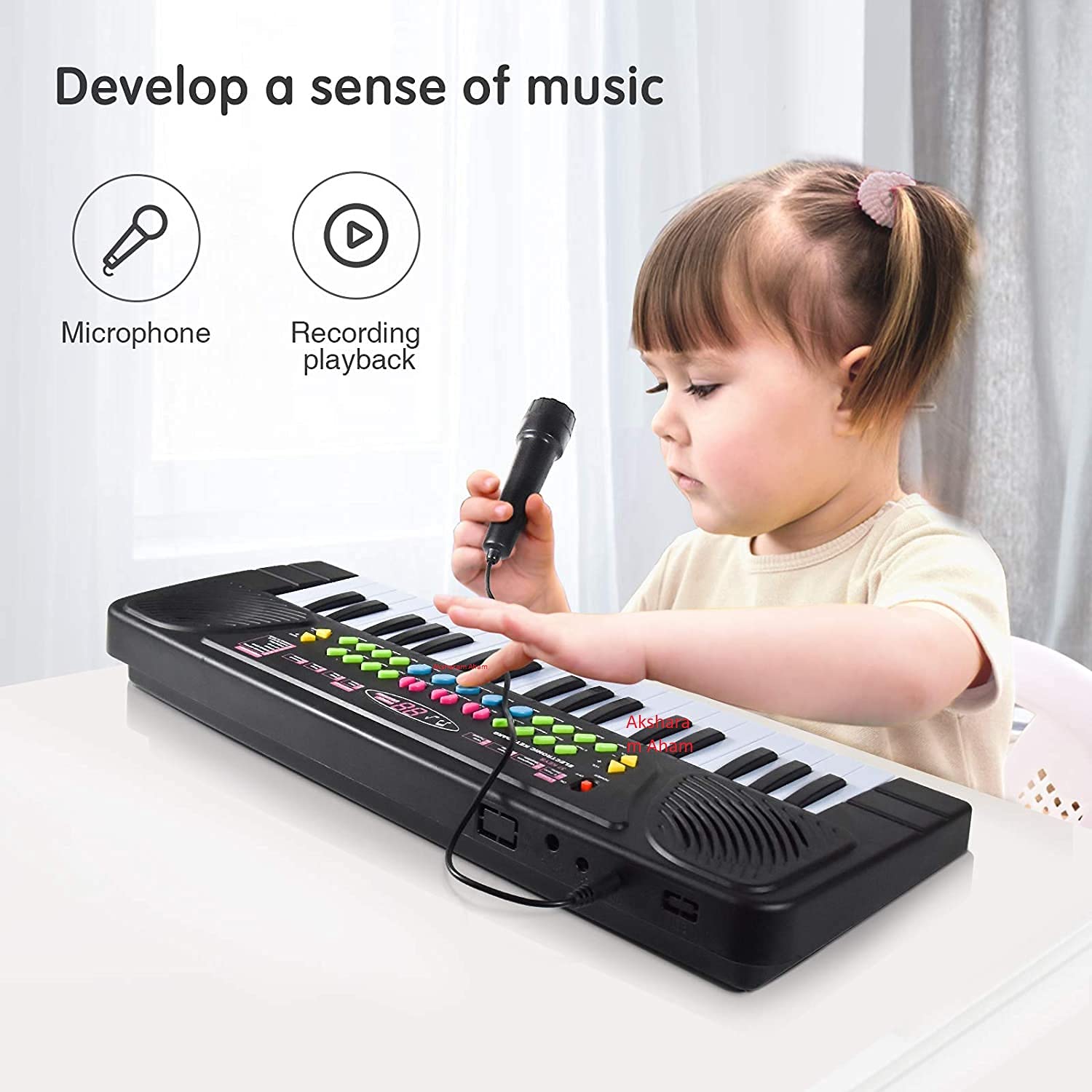 Buy AKSHARAM AHAM Electronic Piano Keyboard 37 Key with MicrophoneKids