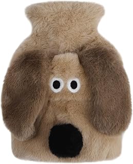 Cute-Shaped hot Water Bottle Relieves Back, Neck, and Shoulder Pain Enhances Nighttime Warmth(Brown)