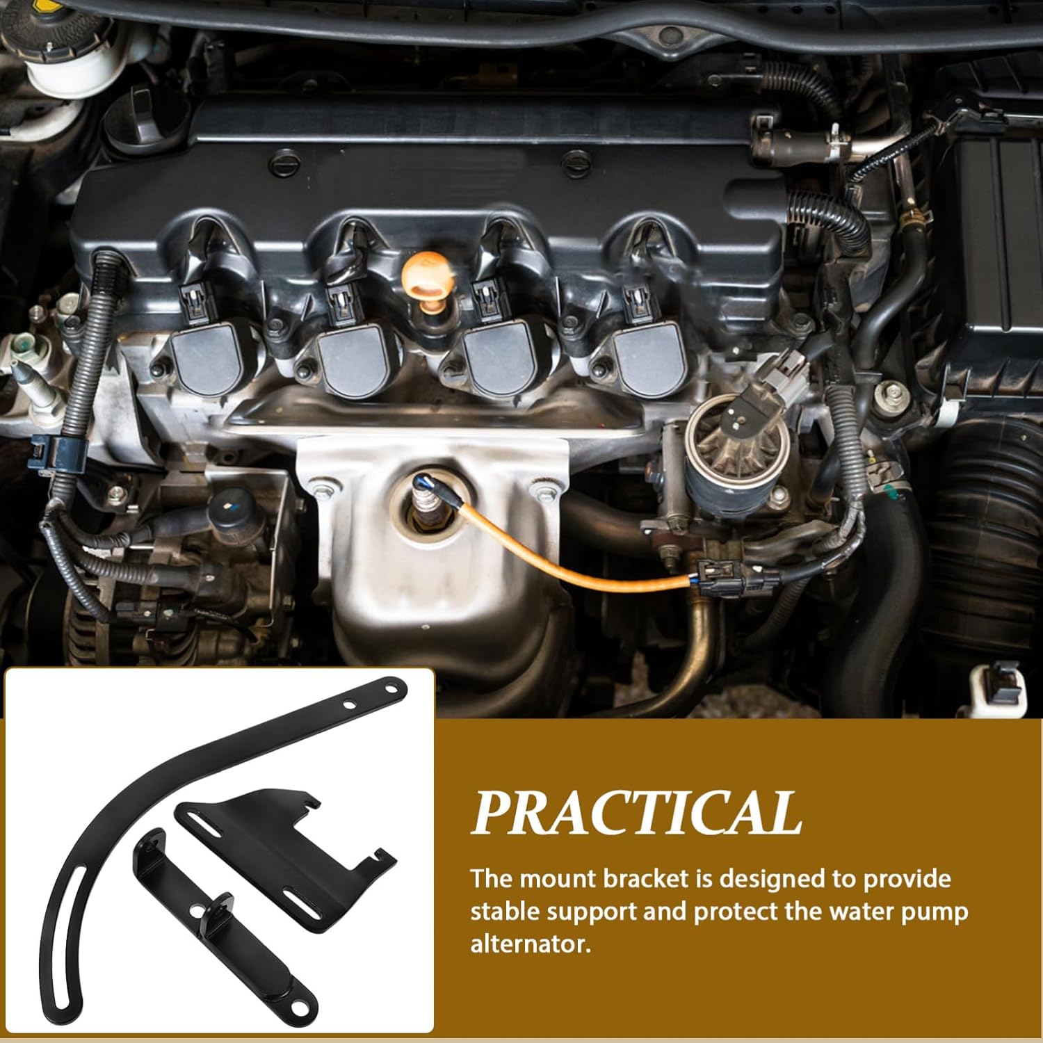 Cabilock 1set Water Pump Alternator Bracket Kit Support for Easy Installation Secure Equipment Hold Sturdy Mechanical Stability