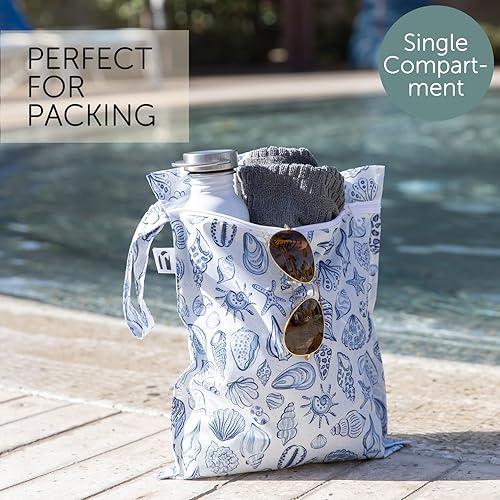 Miniatura 9 de Bumkins Bolsa húmeda impermeable lavable reutilizable para viajes playa piscina cochecito pañales ropa de gimnasio sucia trajes de baño húmedos