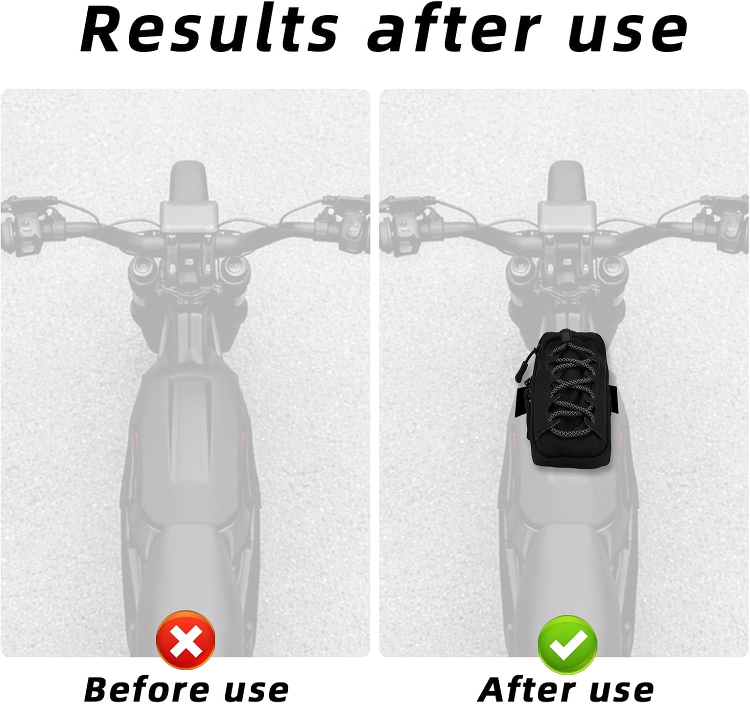 Electric Dirt Bike Bag for Surron LBX Tuttio Soleil 01 Yozma IN10 Eride Pro SS SR S, Waterproof Double Layer Motorcycle Storage Pouch with Adjustable Elastic Band for Phone ID Keys Drinks