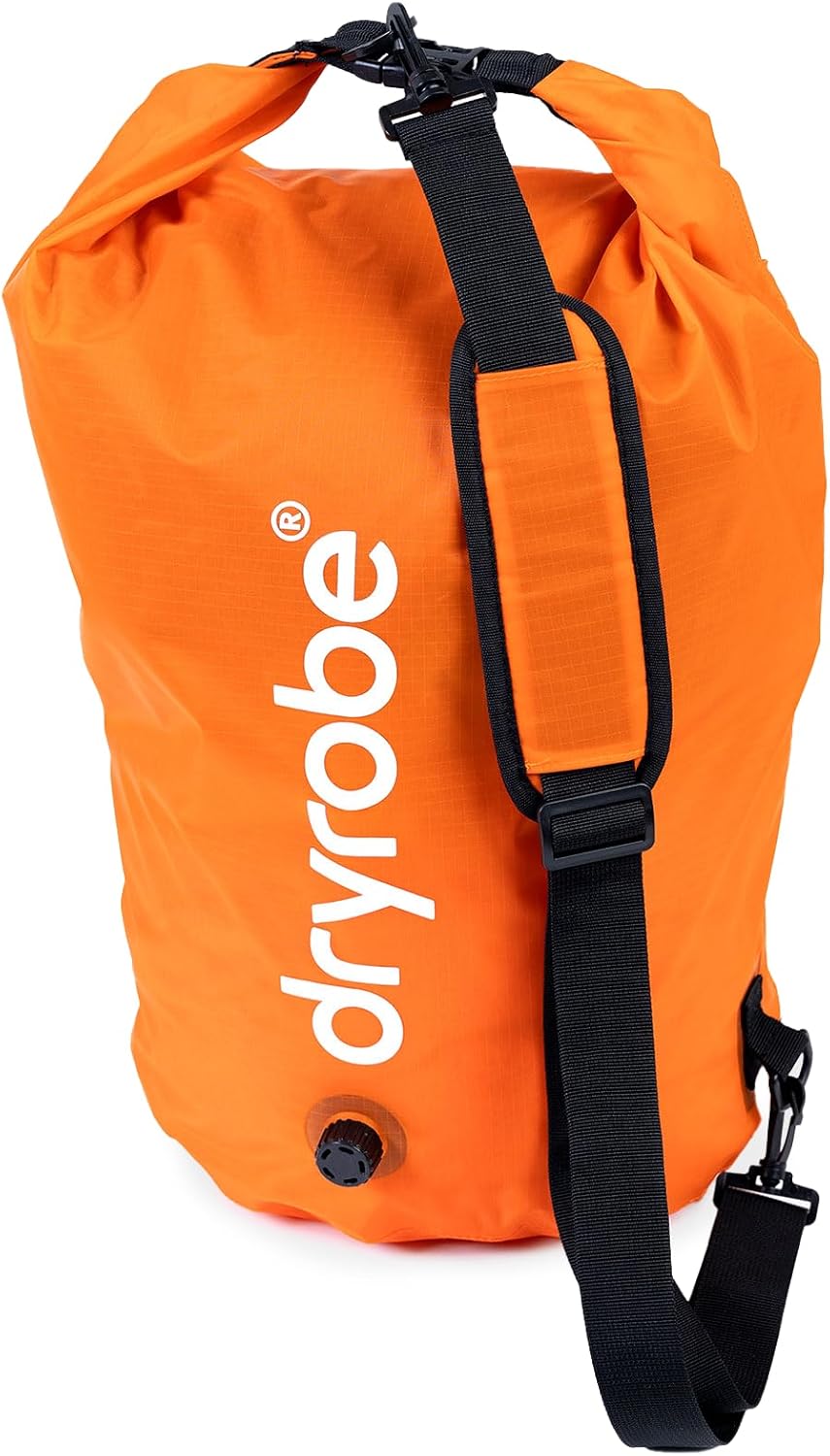 Dryrobe Travel Compression Bag - Large Compact Waterproof Bag for Travel & Sports Storage - Wet Bags for Swimming/Surfing/OCR - Stuff Sack for Wet Clothes with Roll Up Closure - 33 L - Orange