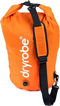 Dryrobe Travel Compression Bag - Large Compact Waterproof Bag for Travel & Sports Storage - Wet Bags for Swimming/Surfing/OCR - Stuff Sack for Wet Clothes with Roll Up Closure - 33 L - Orange