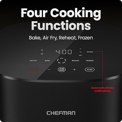 Miniatura 5 de Chefman TurboX - Freidora de aire 4 en 1, freidora de aire de 5 cuartos de galón para pollo extra crujiente, papas fritas, alas y más, freír al