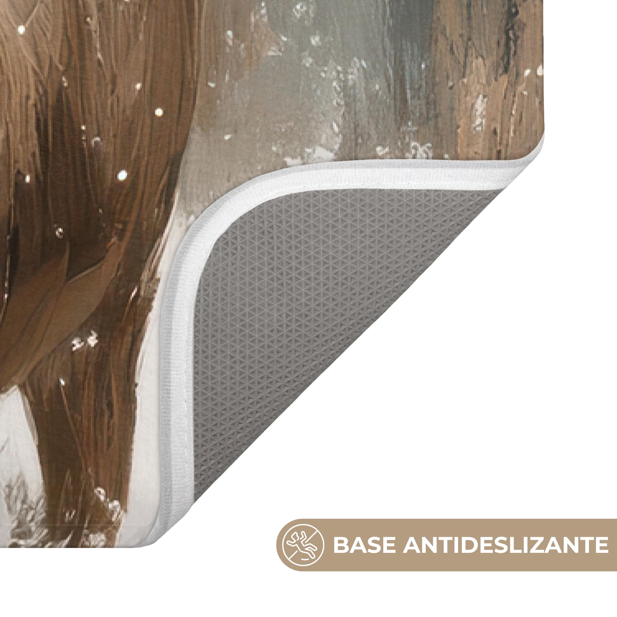 Alfombra De Baño Rectangular 60x90 cm Bathroom Bath Mat Lavable Tapete Antideslizante Alfombras Ducha Decoracion Alfombrilla Invierno - Bosque - Reno - Oscuridad