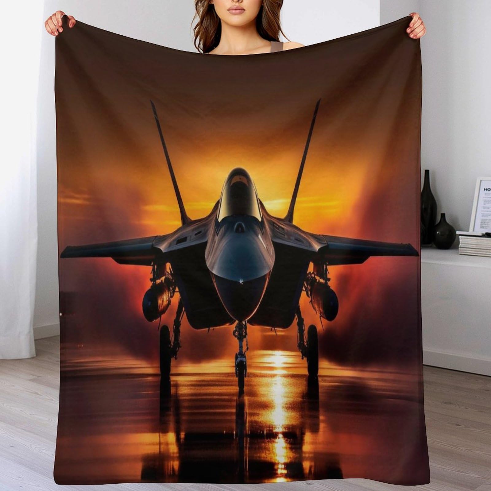 Manta de franela con aviones para tardes de sofá y decoración de dormitorios