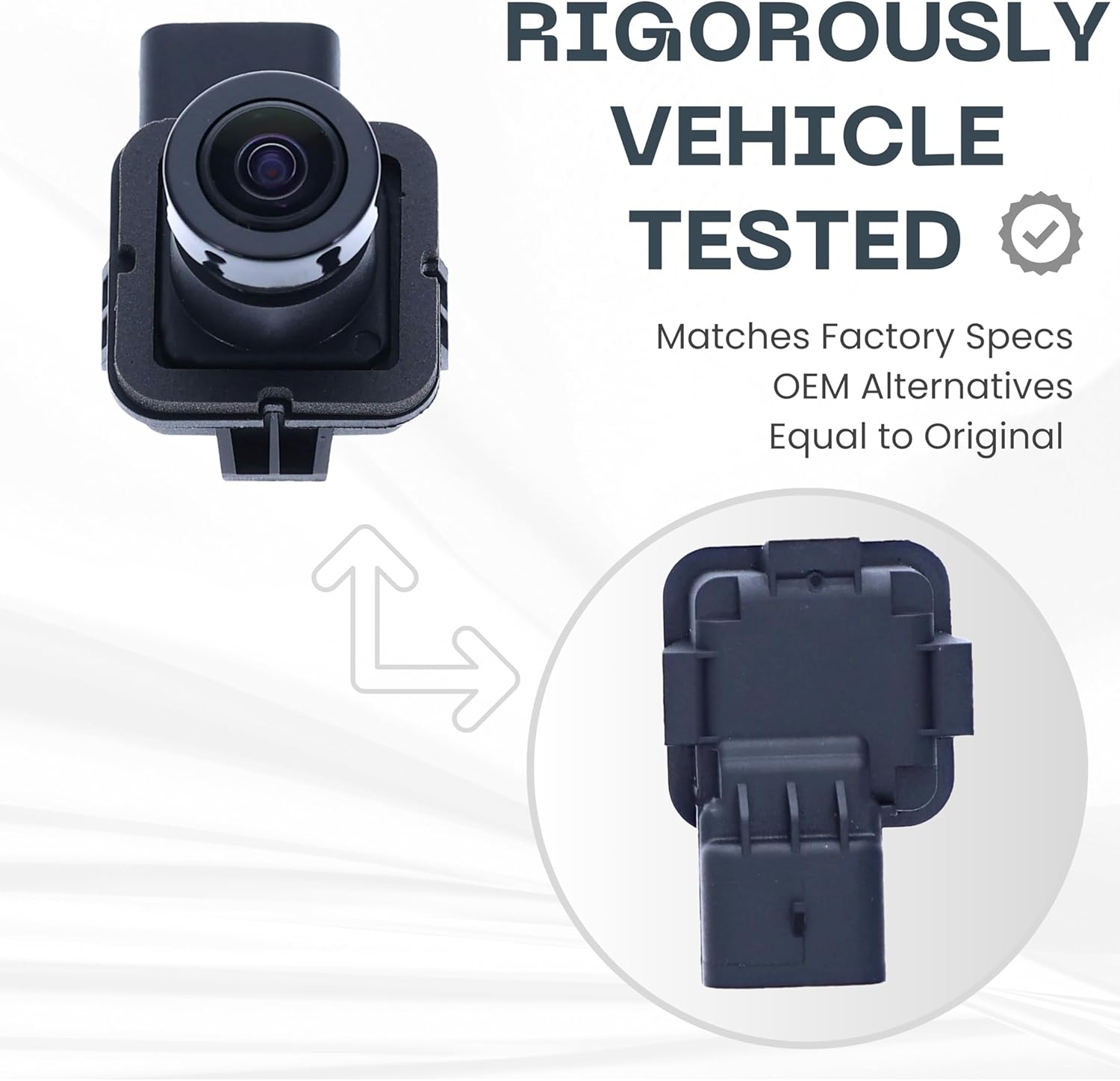 Backup Camera Replaces for 2018 2019 Ford Transit Passenger Van/Cargo Van, Medium Roof, High Roof, on High Mount Stop Lamp OE Part # JK4Z-19G490-A, JK4T-19G490-AB, JK4Z-19G490-F