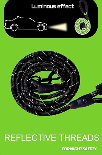 Miniatura 6 de GLORYPET Correa de perro resistente de 5 pies6 pies con mango acolchado suave e hilo de nailon altamente reflectante adecuada para perros pequeños,