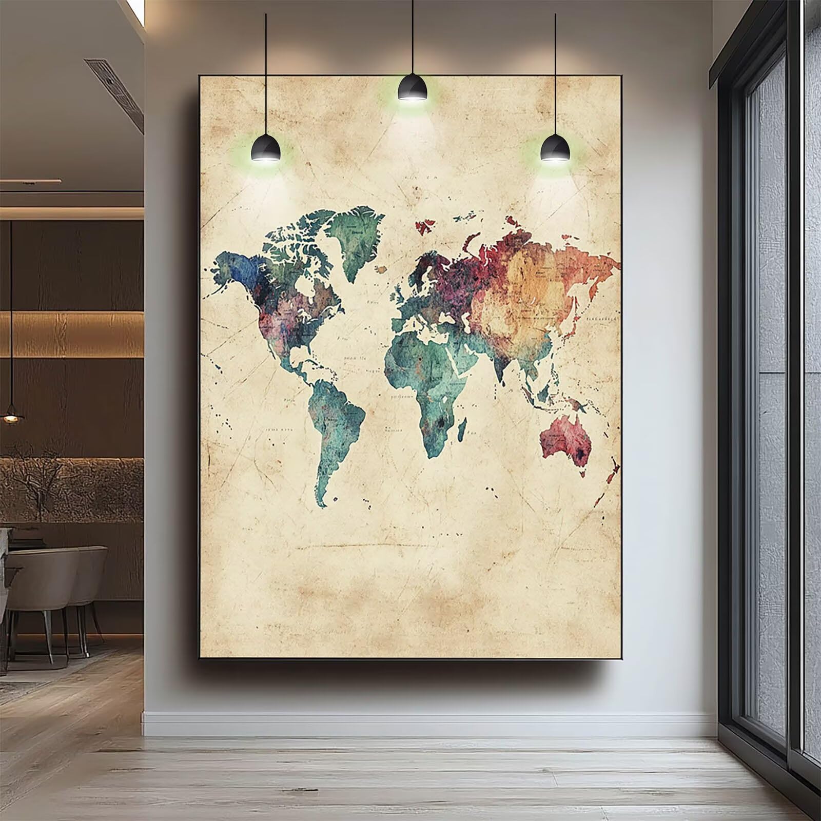 Mappa del mondo Diamond Painting Kit Completo, Diamond Painting Mappa Quadri con Perline Hobby Creativi Adulti, DIY 5D Diamantini Crystal Art Pittura Diamante Kits per Decorazioni Casa 90x120 cm 3421
