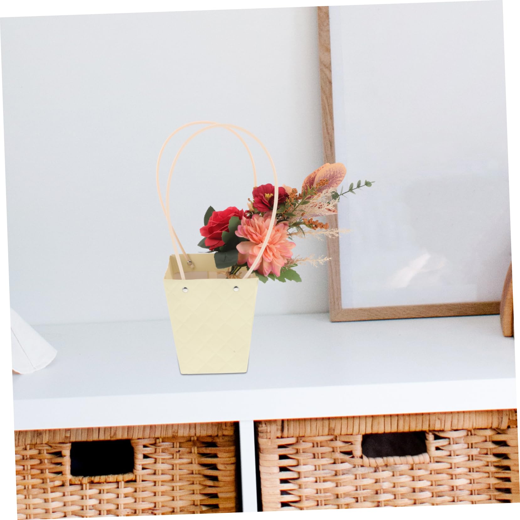 Generico 10 Pezzi Sacchetti Per Bouquet Di Fiori Con Manico Per Composizioni Floreali, Confezioni Ed Espositori Floreali, Scatole Per Bouquet Di Fiori, Sacchetto in Carta