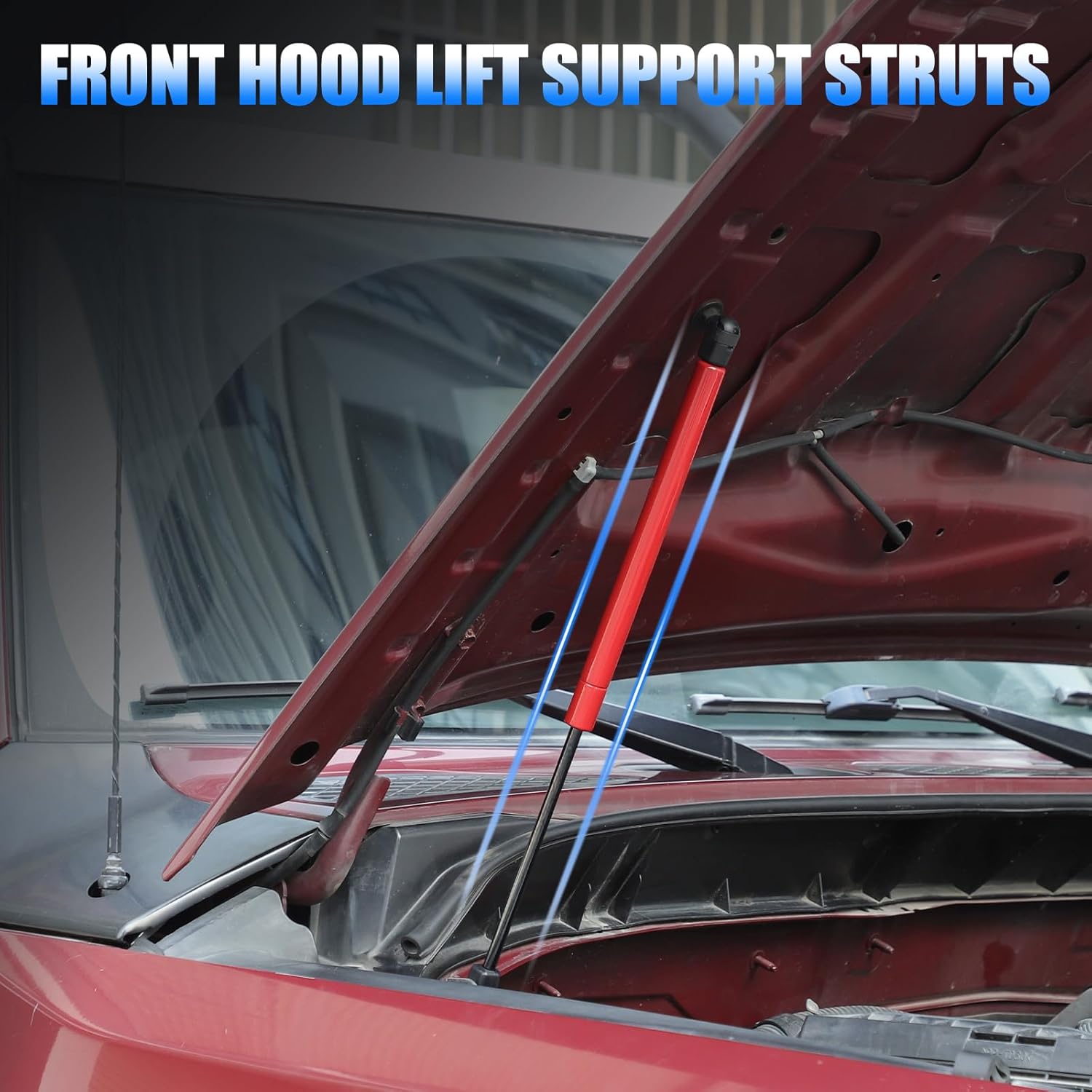 LLKUANG Car Front Hood Lift Supports Kit Compatibility with Toyota FJ Cruiser 2007 2008 2009 2010 Assist Hydraulic Rod Gas Charged Strut Shocks Lifting Bracket Car Accessories-Pair (Red)