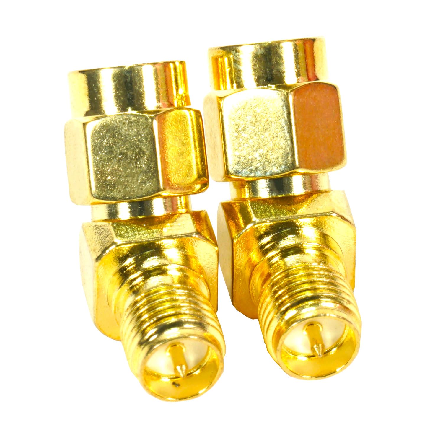 Fohevers 2 Pcs RP-SMA Female Jack to RP-SMA Male Plug 135 Degree Adapter for Antenna Radio WiFi Router FPV Dron Mobile - Image 3