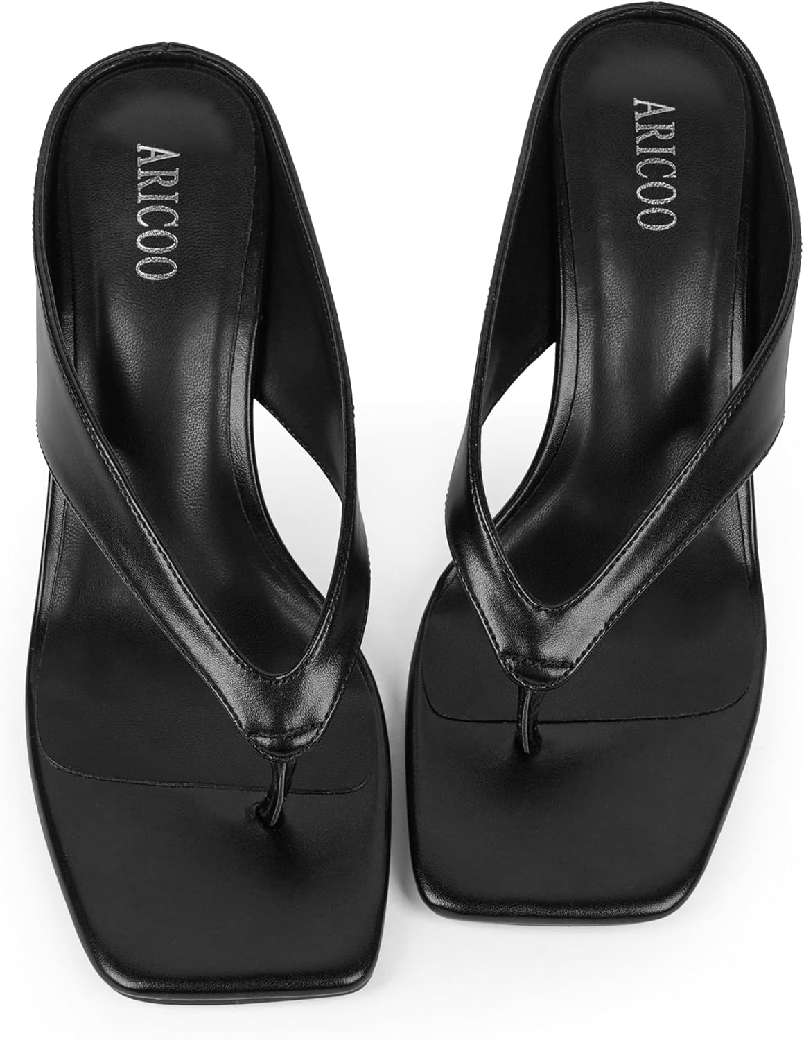 Kitten Heels for Women Flip Flop Thong Heel Square Open Toe Low Heel Slip On Slides for Daily Party Summer Dressy Sandals - Image 5