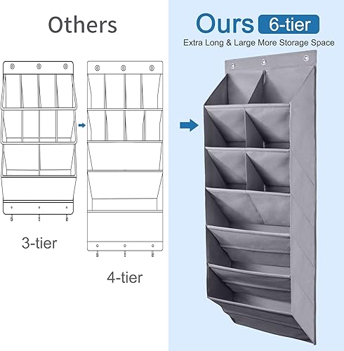 Miniatura 3 de FFENTEC - Organizador de zapatos para colgar sobre la puerta, paquete de 2 organizadores de zapatos colgantes, paquete de 3 ganchos de metal