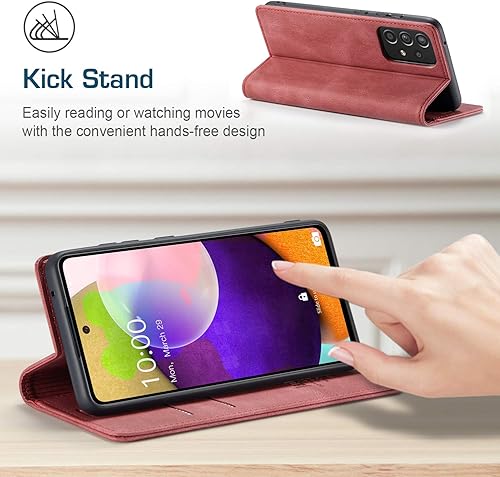 Miniatura 5 de Funda para Samsung Galaxy A53 5G, Samsung Galaxy A53 5G con tarjetero bloqueo RFID atril magnético, funda de cuero con tapa para Samsung Galaxy A53