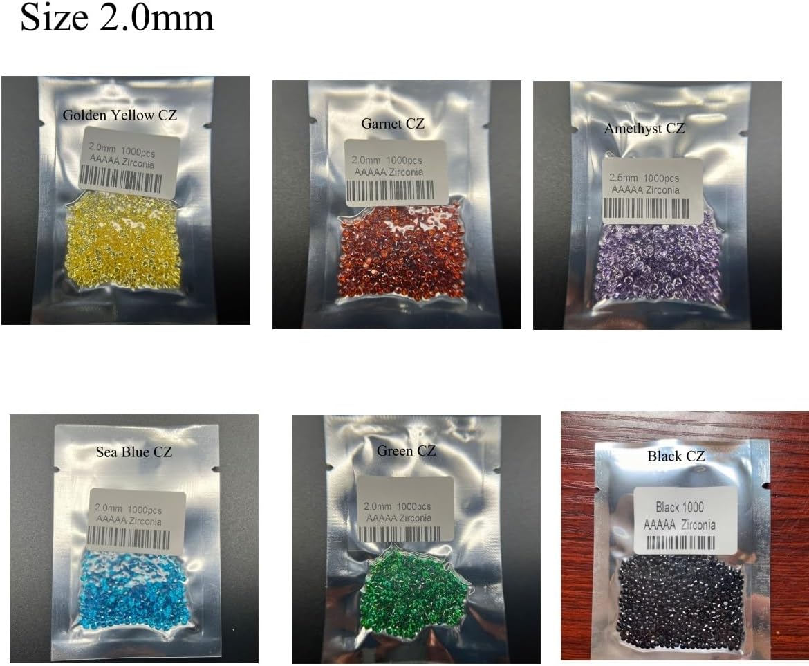Tiny Small Size Round Brilliant CZ Gemstone Synthetic 1.0-3.0mm Cubic Zirconia Loose Stones Red Blue Color Spinel Ruby Gems For Jewelry Setting