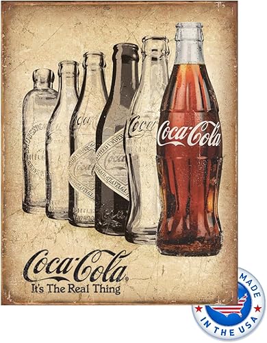 Miniatura 14 de Desperate Enterprises Beber Coca-Cola Thirst Quenching - Letrero redondo de aluminio con borde en relieve, decoración nostálgica de pared de metal