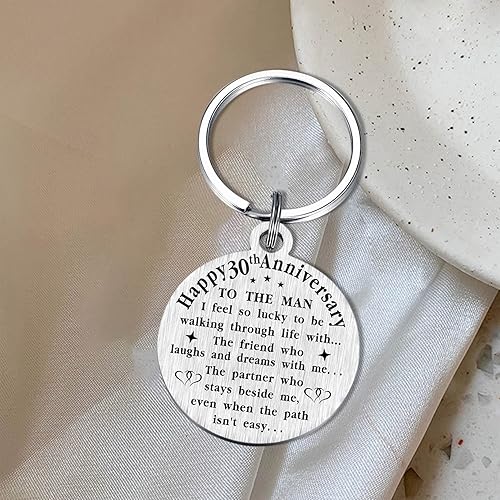 Miniatura 4 de TANWIH Llavero de 30 aniversario de boda, decoración de aniversario de 30 años