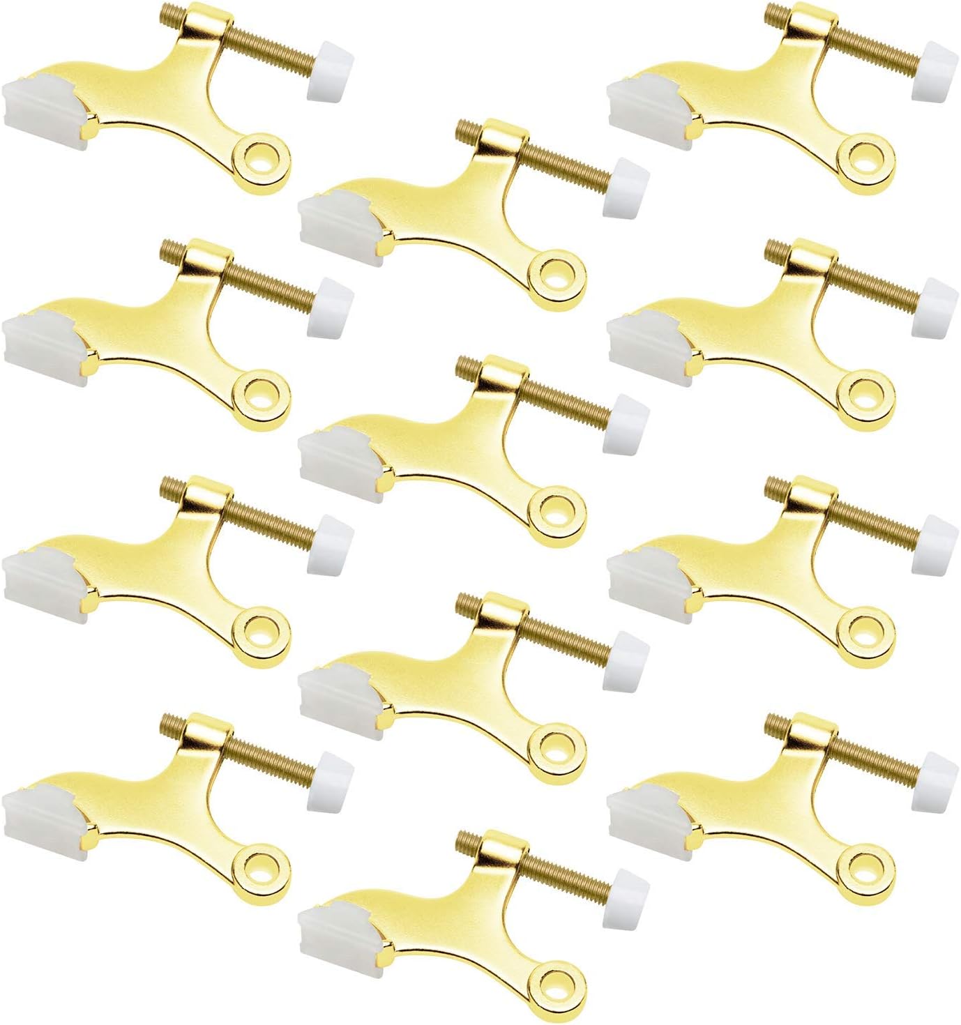 Nuk3y Hinge Pin Heavy Duty Adjustable Door Stop (12 Pack, Chrome)