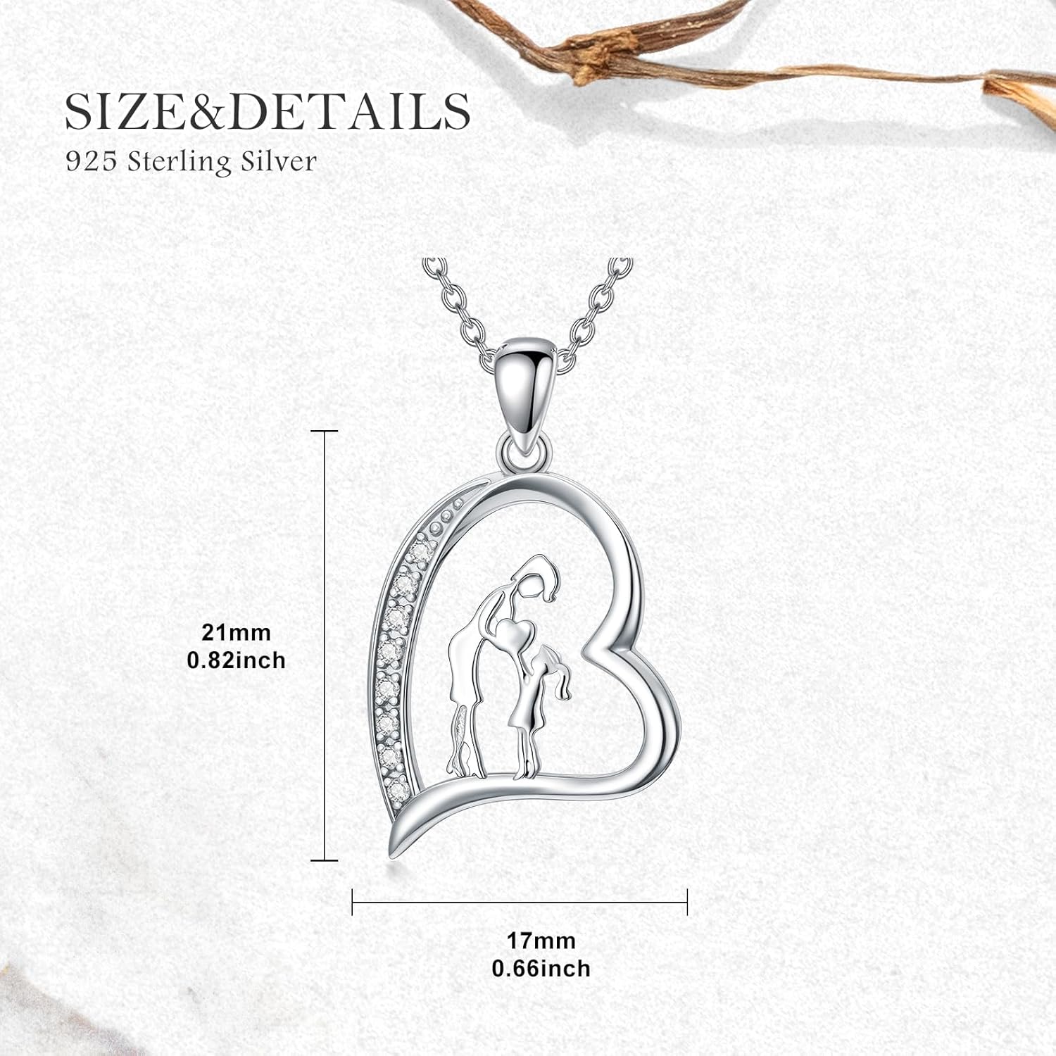 Diamond Mother Daughter Necklace for Women 925 Sterling Silver Mom Necklace for Women Jewelry Gifts for Mother's Day Anniversary Birthday Christmas - Image 6