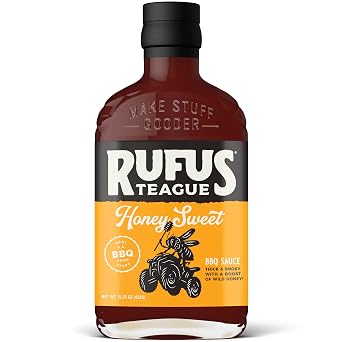 Rufus Teague Honey Sweet BBQ Sauce, 1 Pack, Premium Barbecue Sauces with Natural Ingredients, Award-Winning Bold Flavor, Gluten-Free, Non-GMO, 15.25 oz